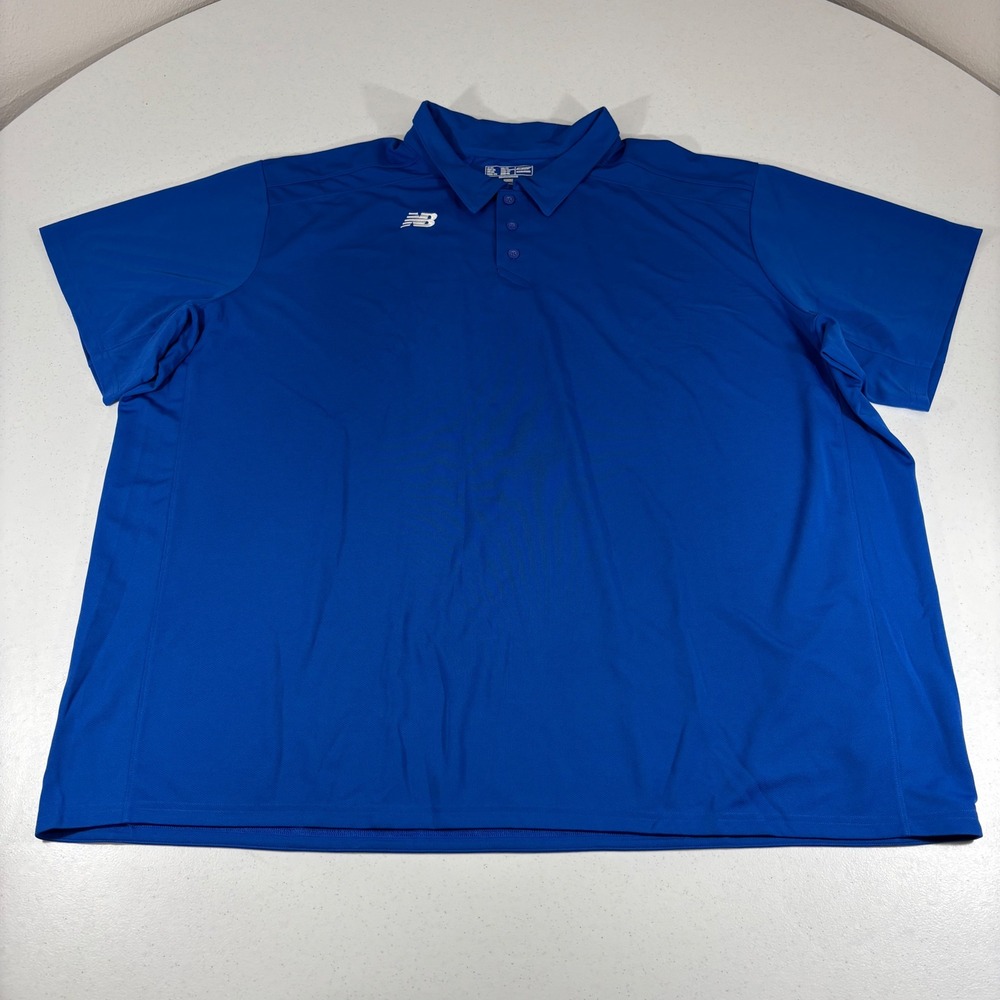 New Balance Mens 5XL Royal Blue NB Dry Short Sleeve Athletic Polo Shirt MT51810P